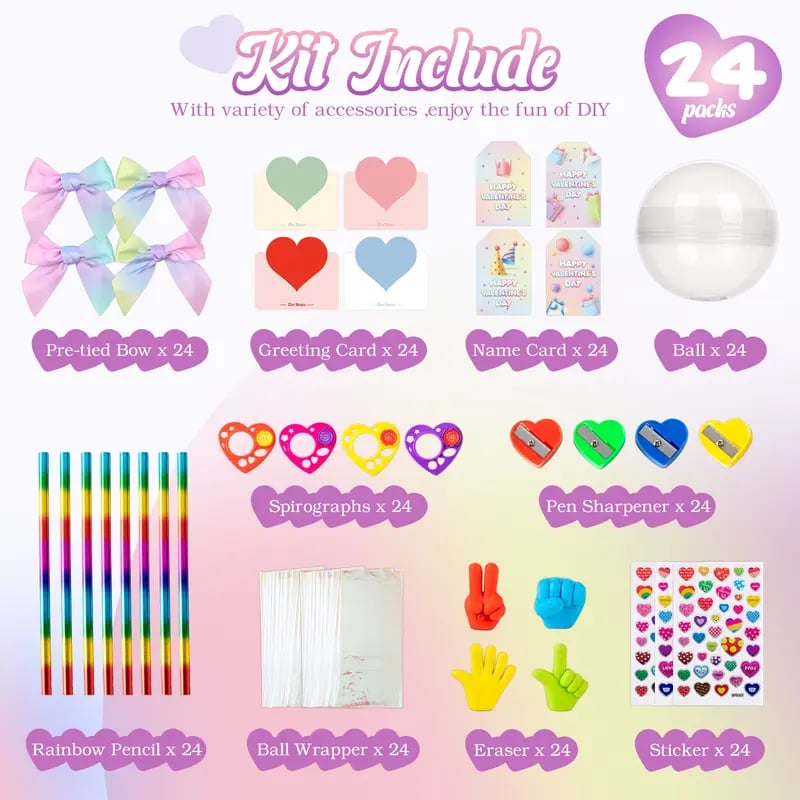 💥Last Day 49% OFF💥24 Pack Valentines Day Gifts-Giant Lolly with Gift Cards🎁❤️