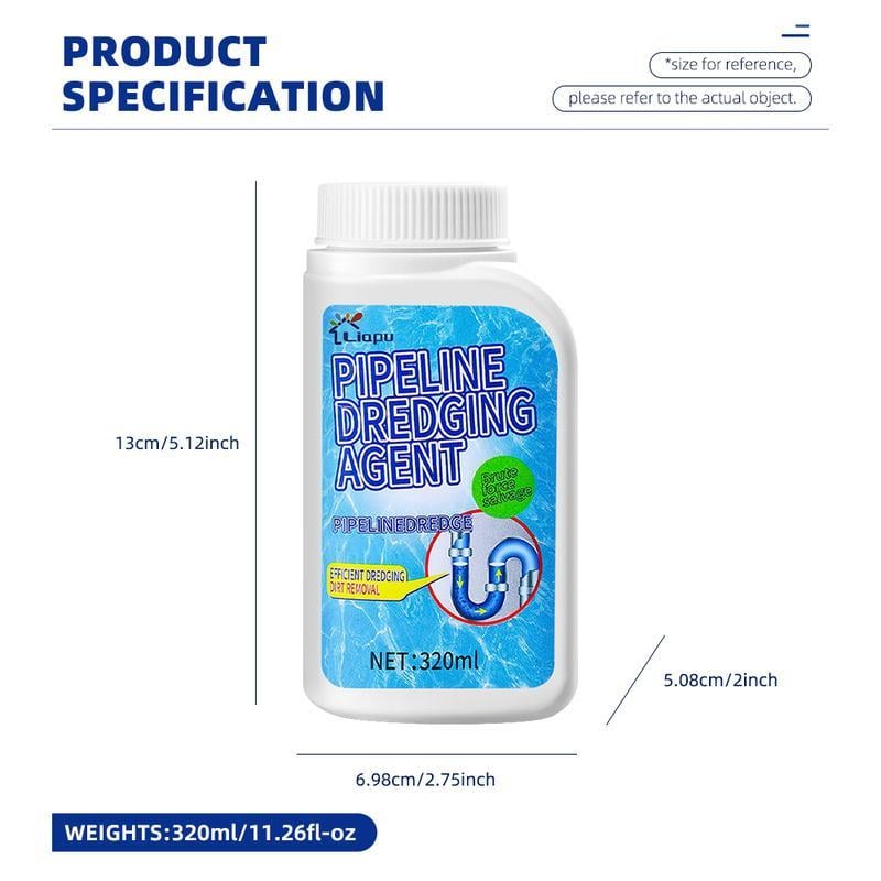 🚿Pipeline Dredging Agent – Powerful 320ml Drain Cleaner for Kitchen & Bathroom Pipes 🚿