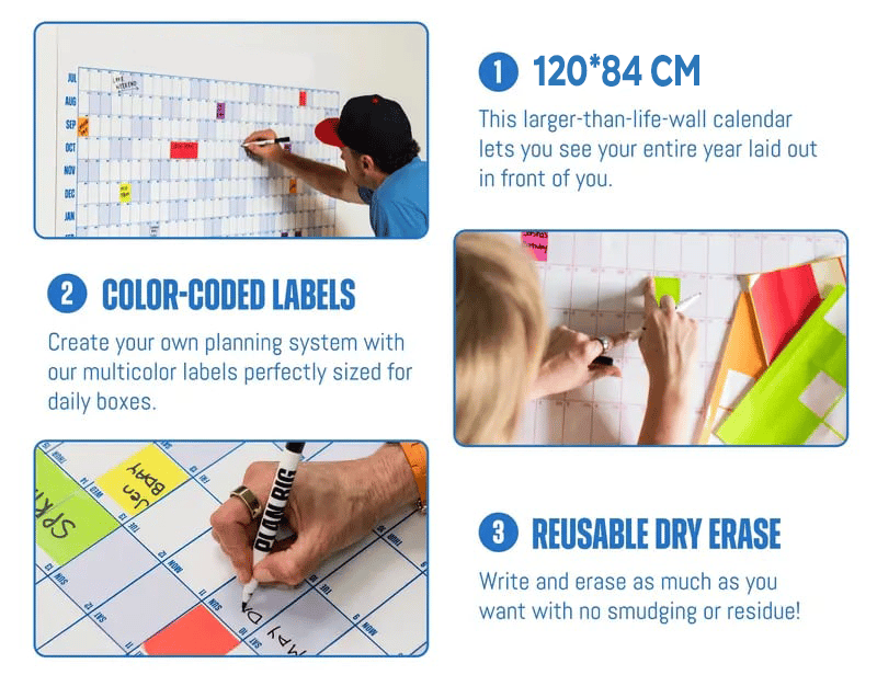 📅2026 Wall Calendar - Flexible Dry-Erase Material ✍️Design Your Amazing Year!🏃