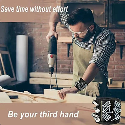 Strong Magnetic Wristband, Multifunctional Wristband with Magnetic Nails, Wristband for Woodworking, Metalworking, Hand Tools, Tool Pouch