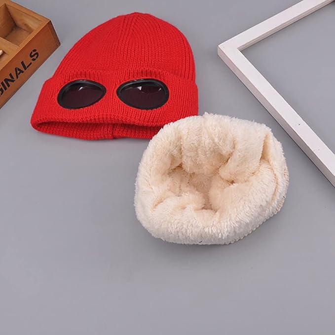 🔥Christmas Early Discount 49% Off✨Unisex Solid Color Goggle Lens Design Beanie Hat