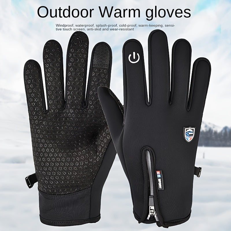 floiea™ Outdoor Heated Gloves Windproof and Waterproof with Plus Velvet