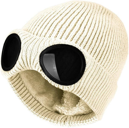 🔥Christmas Early Discount 49% Off✨Unisex Solid Color Goggle Lens Design Beanie Hat