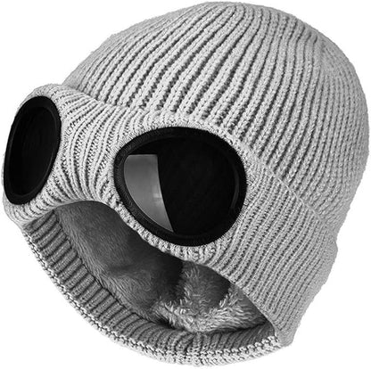 🔥Christmas Early Discount 49% Off✨Unisex Solid Color Goggle Lens Design Beanie Hat
