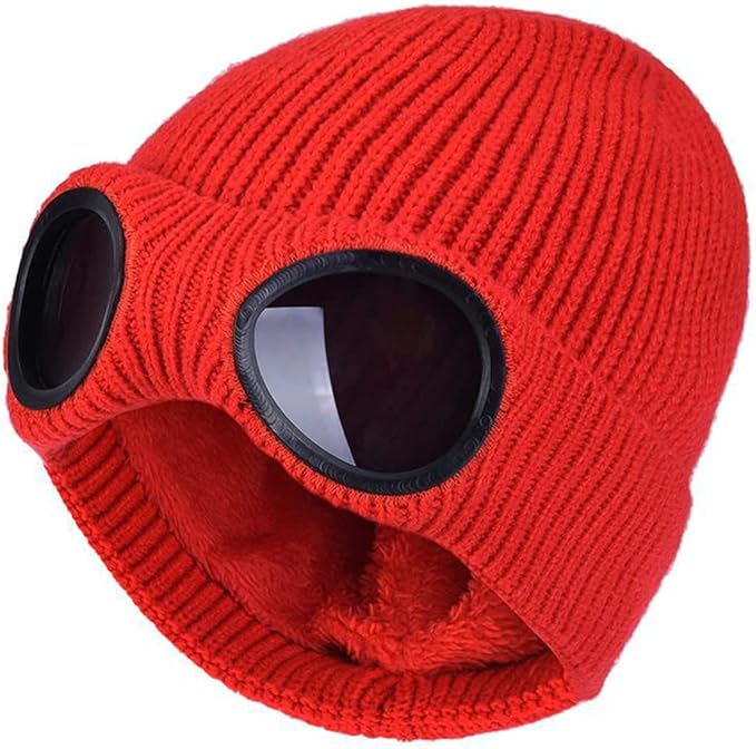 🔥Christmas Early Discount 49% Off✨Unisex Solid Color Goggle Lens Design Beanie Hat