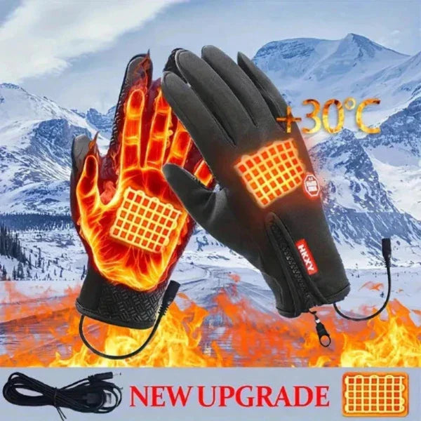 floiea™ Outdoor Heated Gloves Windproof and Waterproof with Plus Velvet