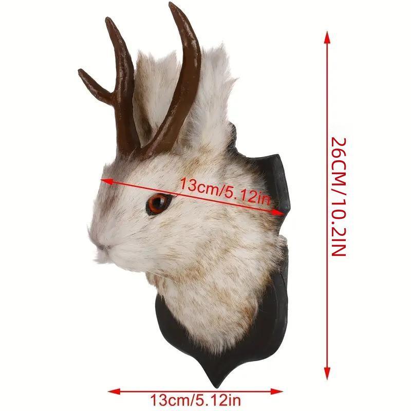 Jackalope Resin Head Wall Hanging Ornament, Animal Specimen Style Wall Art, Home Decoration, Unique Gift Ideas, Hangable, Wall Ornaments