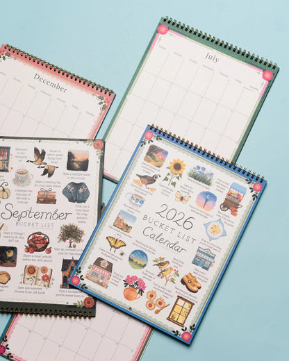🌸 2026 Bucket List Wall Calendar - Celebration of Life’s Seasons📅