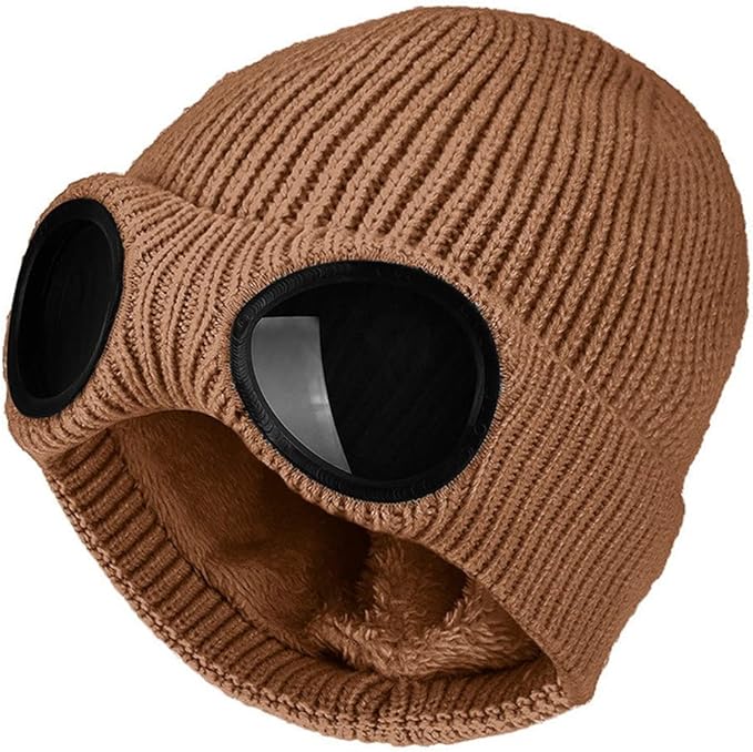 🔥Christmas Early Discount 49% Off✨Unisex Solid Color Goggle Lens Design Beanie Hat