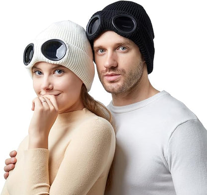 🔥Christmas Early Discount 49% Off✨Unisex Solid Color Goggle Lens Design Beanie Hat