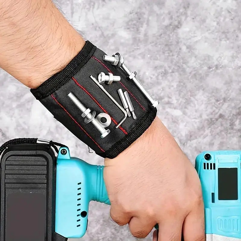 Strong Magnetic Wristband, Multifunctional Wristband with Magnetic Nails, Wristband for Woodworking, Metalworking, Hand Tools, Tool Pouch