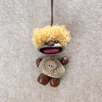 Mouse Car Charm, Nut Shell Brown Bear Ornament, Cute Animal Car Decor for Rearview Mirror, Unique Dashboard Accessory Gift for Drivers